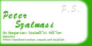 peter szalmasi business card